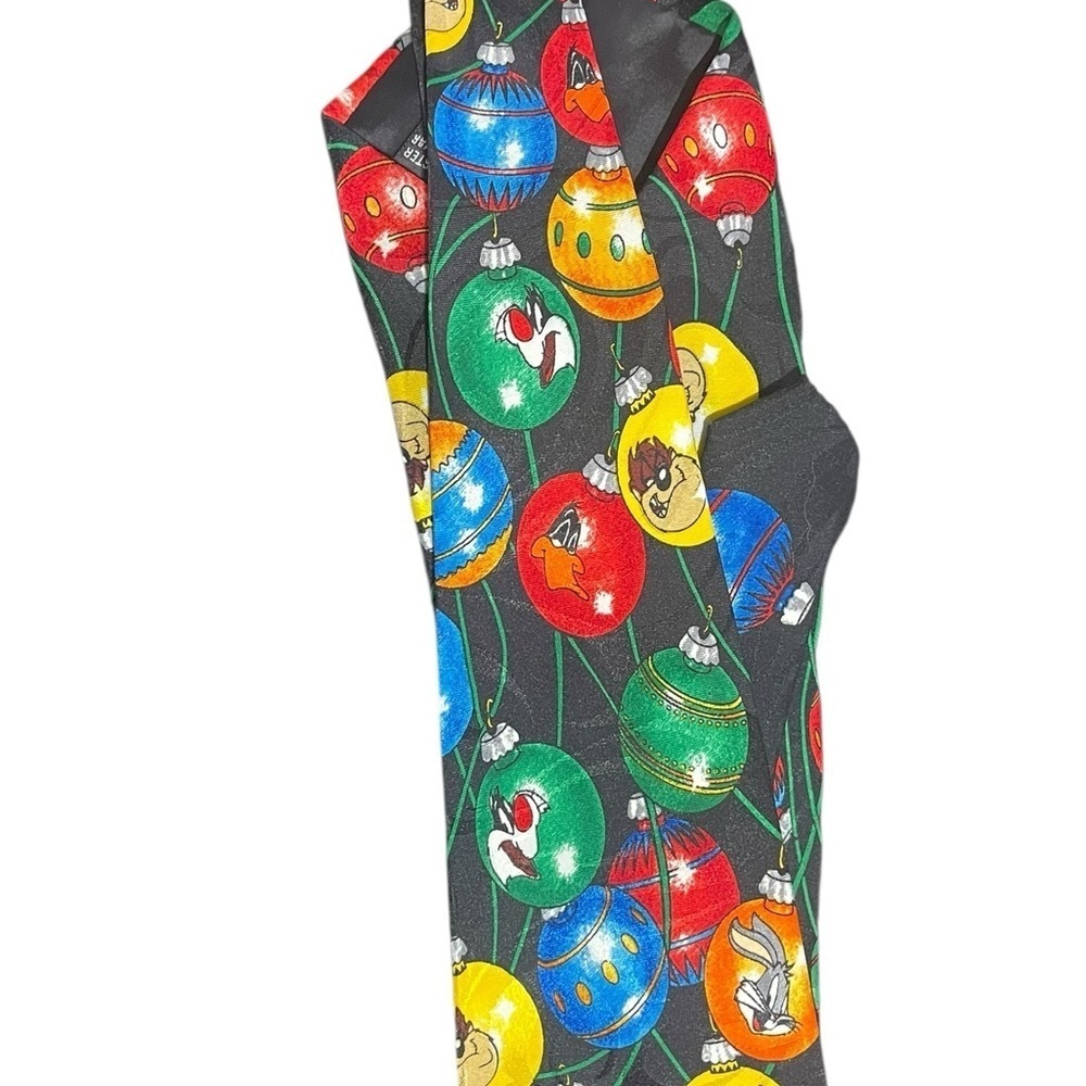 Warner Bros. Looney Tunes Christmas Tie - Green, Red, Blue - Picture 4 of 6